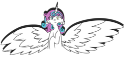 Size: 3304x1620 | Tagged: safe, artist:angellstarcake, princess flurry heart, g4, female, heterochromia, older, solo, spread wings