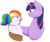 Size: 1280x1063 | Tagged: safe, artist:terese, twilight sparkle, oc, oc:rainbow feather, g4, comforting, crush, crying, head pat, interspecies offspring, magical lesbian spawn, offspring, parent:gilda, parent:rainbow dash, parents:gildash