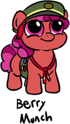 Size: 168x296 | Tagged: safe, artist:aa, oc, oc only, oc:berry munch, earth pony, pony, female, filly, filly guides, smiling, solo