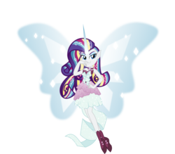 Size: 9347x8180 | Tagged: safe, artist:orin331, rarity, equestria girls, g4, my little pony equestria girls: friendship games, absurd resolution, clothes, cute, daydream shimmer, daydream-ified, dress, elf ears, female, flash puppet, floating, giggling, sleeveless, solo, strapless