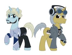 Size: 3414x2619 | Tagged: safe, artist:edcom02, artist:jmkplover, pony, unicorn, avengers: age of ultron, crossover, duality, duo, high res, marvel, ponified, quicksilver (marvel), simple background, transparent background, x-men