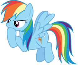 Size: 7000x5861 | Tagged: safe, artist:lahirien, rainbow dash, pegasus, pony, buckball season, g4, absurd resolution, cute, female, mare, nose wrinkle, raised hoof, scrunchy face, simple background, solo, spread wings, transparent background, vector, wings