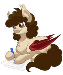 Size: 1000x1200 | Tagged: safe, artist:itstaylor-made, oc, oc only, oc:free dark, bat pony, pony, artist, drawing, female, mare, paper, simple background, solo, transparent background