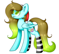Size: 1564x1440 | Tagged: safe, artist:despotshy, oc, oc only, pegasus, pony, clothes, colored pupils, female, hat, mare, santa hat, simple background, socks, solo, striped socks, tongue out, transparent background