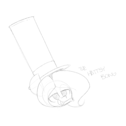 Size: 692x692 | Tagged: safe, artist:quarantinedchaoz, oc, oc only, oc:hattsy, pony, bong, hat, lidded eyes, monochrome, open mouth, solo, top hat