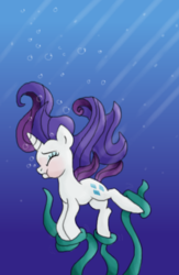 Size: 422x646 | Tagged: safe, anonymous artist, derpibooru exclusive, rarity, pony, unicorn, g4, asphyxiation, bubble, commission, drowning, female, fetish, holding breath, mare, peril, puffy cheeks, seaweed, solo, tangled up, tentacles, trapped, underwater
