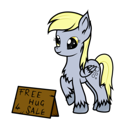 Size: 1000x1000 | Tagged: safe, artist:alexa0118, derpy hooves, pegasus, pony, g4, chest fluff, female, mare, raised hoof, sign, simple background, solo, transparent background, unshorn fetlocks