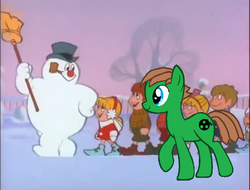 Size: 1010x768 | Tagged: safe, oc, oc only, oc:ian, earth pony, pony, frosty the snowman, ms paint, rankin/bass