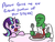 Size: 549x422 | Tagged: safe, artist:jargon scott, starlight glimmer, oc, oc:anon, human, pony, unicorn, g4, clothes, dialogue, duo, female, food, frown, glare, human male, male, meat, open mouth, ponies eating meat, s5 starlight, simple background, steak, table, that pony sure does love equality, this will end in pain, unamused, white background