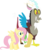 Size: 3014x3592 | Tagged: safe, artist:porygon2z, discord, fluttershy, g4, my little pony: friendship is magic, what about discord?, duo, high res, inkscape, looking at something, simple background, smiling, spread wings, transparent background, vector, vector trace