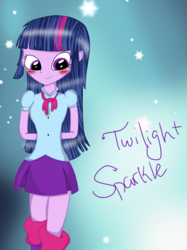 Size: 1535x2048 | Tagged: safe, artist:mlprocker123, artist:red-pear, twilight sparkle, equestria girls, g4, blushing, female, solo