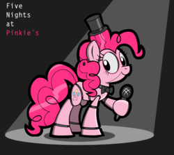 Size: 1354x1206 | Tagged: safe, artist:kingtoby19, pinkie pie, pony, robot, robot pony, g4, animatronic, crossover, female, five nights at freddy's, five nights at pinkie's, pinkie fazbear, pinkie fazpie, solo