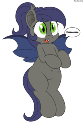 Size: 3667x5500 | Tagged: safe, artist:an-tonio, derpibooru exclusive, oc, oc only, oc:frostbite, bat pony, pony, semi-anthro, absurd resolution, belly button, eeee, simple background, solo, transparent background