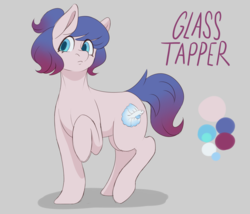 Size: 1280x1097 | Tagged: safe, artist:askamberfawn, oc, oc only, oc:glass tapper, pony, color palette, gray background, simple background, solo