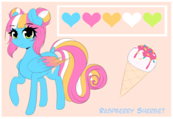 Size: 3032x2088 | Tagged: safe, artist:fluffymaiden, oc, oc only, oc:raspberry sherbet, pegasus, pony, cutie mark, dock, female, high res, mare, raised hoof, reference sheet, solo