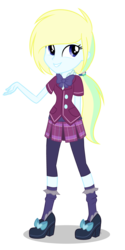 Size: 1600x3198 | Tagged: safe, artist:snowbunny0820, oc, oc only, oc:zoe, equestria girls, g4, base used, clothes, crystal prep academy uniform, cute, high heels, leggings, pleated skirt, ponytail, school uniform, shoes, simple background, skirt, socks, solo, transparent background