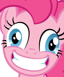 Size: 10379x12394 | Tagged: safe, artist:cyanlightning, pinkie pie, earth pony, pony, g4, ppov, .svg available, absurd resolution, close-up, female, insanity, looking at you, simple background, solo, transparent background, vector