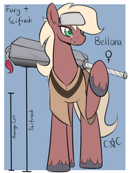 Size: 600x800 | Tagged: safe, artist:casualcolt, oc, oc only, oc:bellona, earth pony, pony, amazonian, clothes, club (weapon), female, headband, mare, offspring, parent:oc:fury, parent:oc:scifresh, parents:oc x oc, scythian, solo, unshorn fetlocks, weapon