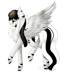 Size: 749x849 | Tagged: safe, artist:twinkepaint, oc, oc only, oc:laura the zony, pegasus, pony, eyes closed, female, mare, simple background, solo, white background