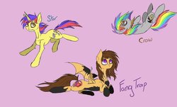 Size: 1024x617 | Tagged: safe, artist:pinkamenacheshirepie, oc, oc only, oc:clockwork crow, oc:fang trap, oc:star