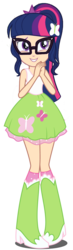 Size: 1587x5455 | Tagged: safe, artist:by puteri, fluttershy, sci-twi, twilight sparkle, equestria girls, g4, my little pony equestria girls: legend of everfree, boots, clothes, clothes swap, equestria girls outfit, female, fluttershy's skirt, glasses, high heel boots, high res, human coloration, legs together, pigeon toed, simple background, skirt, sleeveless, socks, solo, tank top, transparent background, vector