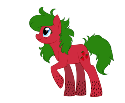 Size: 2964x2436 | Tagged: safe, artist:catlover1672, oc, oc only, earth pony, pony, food, high res, simple background, solo, strawberry, transparent background