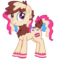 Size: 1377x1419 | Tagged: safe, artist:thebowtieone, oc, oc only, oc:colour cakes, food pony, original species, female, food, mare, simple background, snaggletooth, solo, transparent background