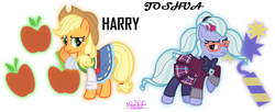 Size: 4482x1823 | Tagged: safe, artist:meganlovesangrybirds, applejack, sugarcoat, equestria girls, g4, my little pony equestria girls: friendship games, clothes, equestria girls outfit, harry nguyen, high res, joshua attaway, simple background, text, white background