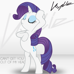 Size: 800x800 | Tagged: safe, artist:lcpsycho, artist:penguinsn1fan, rarity, pony, unicorn, g4, album, album cover, bipedal, cover, eyes closed, female, kylie minogue, mare, parody, solo, vector
