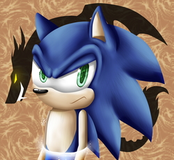 Size: 942x868 | Tagged: safe, artist:inspiredpixels, discord, draconequus, hedgehog, g4, barely pony related, crossover, discorded, male, sonic the hedgehog, sonic the hedgehog (series)