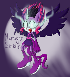 Size: 1800x2000 | Tagged: safe, artist:demonrexadouro, sci-twi, twilight sparkle, anthro, equestria girls, g4, my little pony equestria girls: friendship games, crossover, midnight sparkle, sonic the hedgehog (series), sonicified