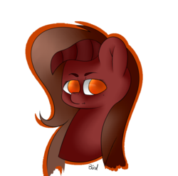 Size: 708x702 | Tagged: safe, artist:bird, oc, oc only, pony, beauty mark, bust, horn, outline, simple background, solo, transparent background