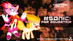 Size: 600x338 | Tagged: safe, artist:jpreckless2444, artist:snicket324, twilight sparkle, g4, blaze the cat, burning blaze, crossover, rapidash twilight, sonic the hedgehog (series), toonami