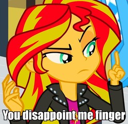 Size: 740x720 | Tagged: safe, edit, edited screencap, screencap, sunset shimmer, equestria girls, g4, my little pony equestria girls: rainbow rocks, boots, cropped, disappointed, female, high heel boots, image macro, meme, solo