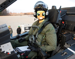 Size: 3000x2357 | Tagged: safe, applejack, g4, cockpit, f-35 lightning ii, high res, irl, meme, photo, pilot, plane