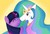 Size: 6076x4164 | Tagged: artist needed, source needed, safe, princess celestia, twilight sparkle, g4, absurd resolution, blushing, boop, female, gradient background, lesbian, nose wrinkle, noseboop, nuzzling, ship:twilestia, shipping, wavy mouth