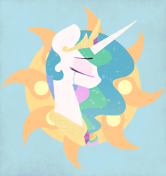 Size: 1800x1904 | Tagged: safe, artist:dativyrose, princess celestia, pony, g4, bust, crying, eyes closed, female, solo, sun