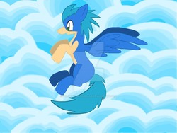 Size: 1024x768 | Tagged: safe, artist:unlucky-emogirl666, pegasus, pony, blank flank, flying, male, ponified, solo, sonic the hedgehog, sonic the hedgehog (series)