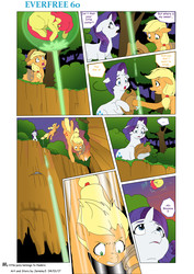 Size: 4131x5840 | Tagged: safe, artist:jeremy3, apple bloom, applejack, rarity, pony, comic:everfree, g4, absurd resolution, cliff, comic, jumping, rope