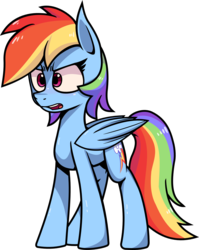 Size: 1619x2034 | Tagged: safe, artist:lightningbolt, artist:malphee, derpibooru exclusive, rainbow dash, pony, g4, .svg available, angry, backwards cutie mark, female, frown, glare, open mouth, shiny, simple background, solo, standing, svg, transparent background, vector, vector trace