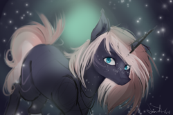 Size: 2736x1824 | Tagged: safe, artist:lunastyczna, oc, oc only, oc:bellatrix gamma orionis, pony, looking at you, solo, sparkles