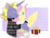 Size: 2353x1806 | Tagged: safe, artist:vindhov, part of a set, fluttershy, ponet, g4, alternate hairstyle, christmas sweater, clothes, colored pupils, eyes closed, hair bun, hearth's warming, hug, hug from behind, lineless, male, one eye closed, ponetshy, present, shipping, simple background, spectacles, spread wings, straight, sweater, transparent background