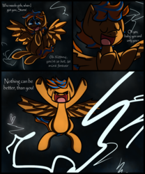 Size: 1000x1200 | Tagged: safe, artist:alittleofsomething, oc, oc only, oc:cold front, pony, cold front's storm, comic, dialogue, happy, lightning, male, shipping, stallion, storm