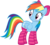 Size: 6000x5421 | Tagged: safe, artist:slb94, rainbow dash, pegasus, pony, g4, absurd resolution, blushing, bow, c:, clothes, cute, dashabetes, female, folded wings, girly, hair bow, looking back, mare, simple background, smiling, socks, solo, striped socks, tomboy taming, transparent background, vector, wings