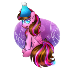 Size: 1024x951 | Tagged: safe, artist:northlights8, oc, oc only, pegasus, pony, female, hat, mare, party hat, simple background, solo, transparent background