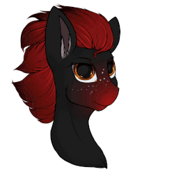 Size: 1400x1400 | Tagged: safe, artist:chapaevv, oc, oc only, pony, animated, blushing, bust, commission, gif, one eye closed, portrait, solo, wink