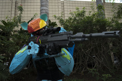 Size: 6000x4000 | Tagged: safe, artist:sempbron3, rainbow dash, human, g4, absurd resolution, clothes, cosplay, costume, crossover, fire team harmony, gun, halo (series), irl, irl human, pacific ponycon, pacific ponycon 2017, photo, rd spartan, rifle, sniper rifle, weapon