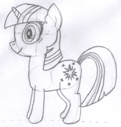 Size: 526x552 | Tagged: safe, artist:aafh, twilight sparkle, pony, g4, female, monochrome, solo, traditional art