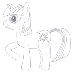 Size: 1249x1219 | Tagged: safe, artist:aafh, twilight sparkle, pony, g4, female, monochrome, simple background, solo, traditional art, white background