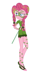 Size: 2153x4000 | Tagged: safe, artist:little903, pinkie pie, equestria girls, g4, the cutie re-mark, alternate timeline, barefoot sandals, chrysalis resistance timeline, clothes, feet, female, simple background, solo, transparent background, tribal pie